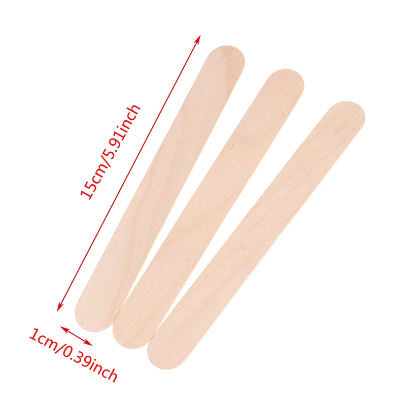 100Pcs Wood Tongue Depressors Large Wooden Waxing Spatula Wax Stick Craft | Красота и здоровье