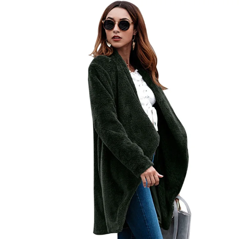 

2019 Women Coat Solid Color Wool Blend Jakcet New Arrival Long Sleeve Warm Autumn Winter Wool Lady Outwear Woman Camel Coats