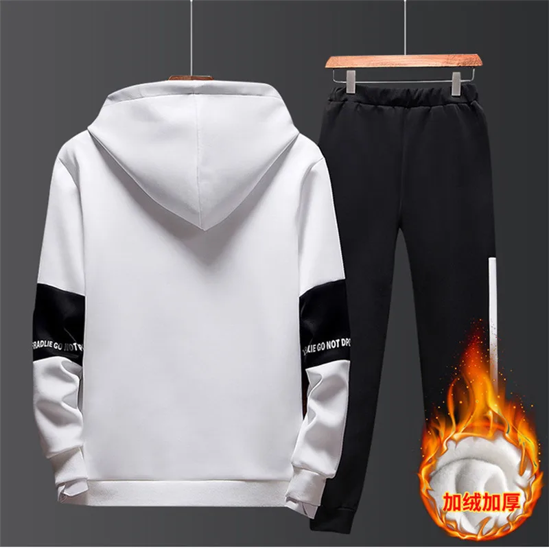 Весенний и осенний мужской спортивный костюм с капюшоном с фирменным принтом, мужская спортивная одежда из двух частей для бега и фитнеса, спортивный костюм для бега