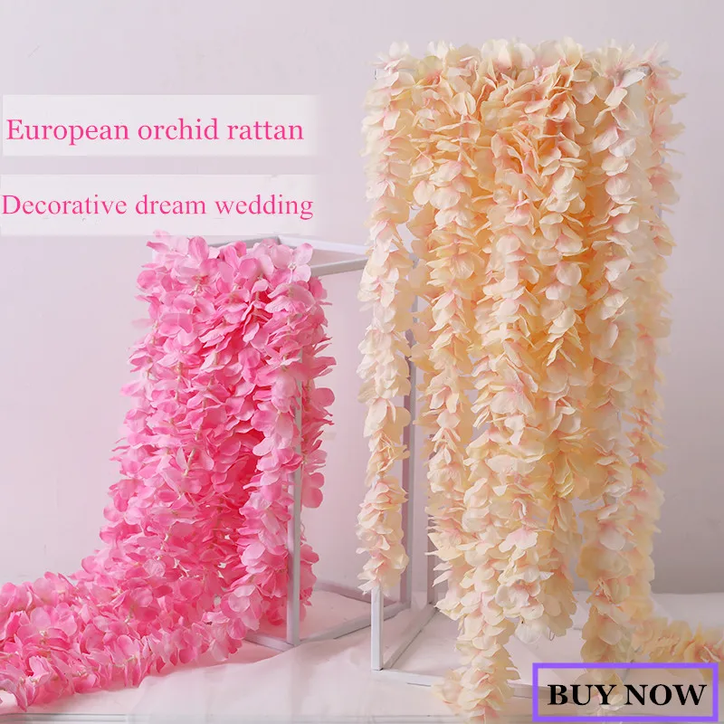 11 шт. Искусственный Цветок Глициния лоза 120 см один Silk140 цветы серии DIY растение домашнее свадебное украшение для стены фон