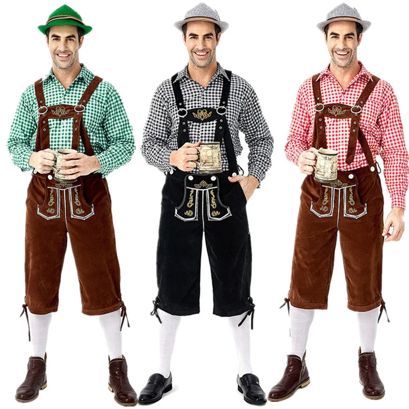 M XXL 3 шт./компл. Костюм баварского пива Октоберфест мужские шорты на бретелях