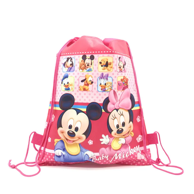 

3/5/10PCS Disney Minnie Princess Drawstring Bag Candy Box Children Students Travel Storage Package Birthday Party Decorations