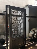 Hench wrought iron  doors design dual panel glass delivery to Australia house  hc-3