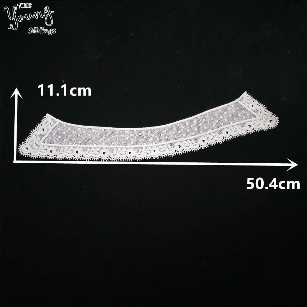 Вышивка высокого качества кружевной накладной воротник с вырезами аппликация