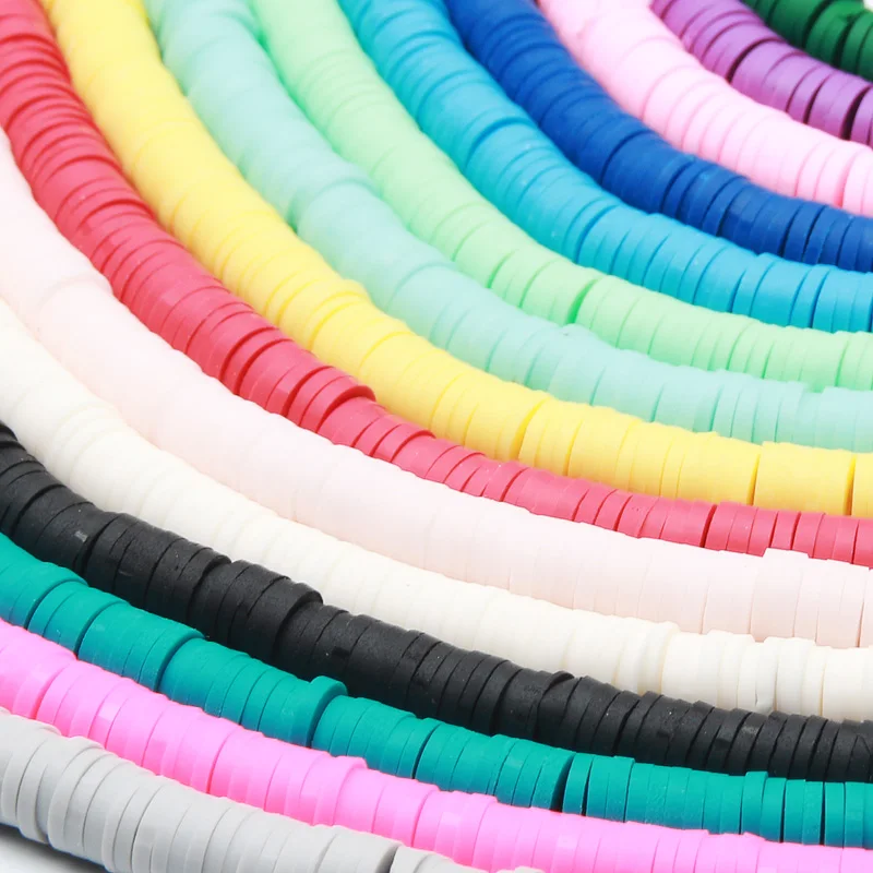 

Бусины из полимерной глины, плоские круглые бусины в стиле бохо ручной работы для изготовления ювелирных изделий «сделай сам», 4/6 мм, 350 шт./линия