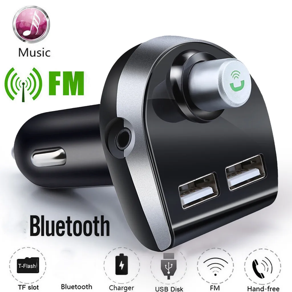 Ouhaobin Bluetooth Автомобильный fm передатчик беспроводной радио адаптер USB зарядное
