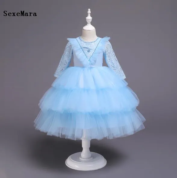 New Puffy Dress Children Flower Girls Party Elegent Princess Birthday Vestidos 2 4 6 8 10 12 13Years | Свадьбы и торжества