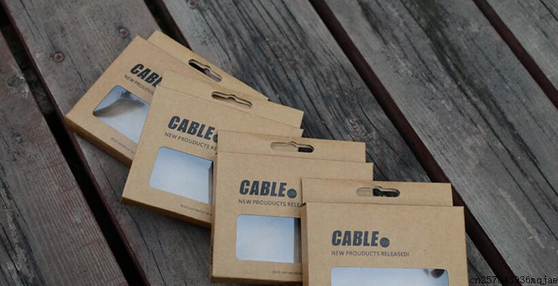 200 шт 1 м микро USB кабель Розничная упаковка коробки коричневый крафт-бумага