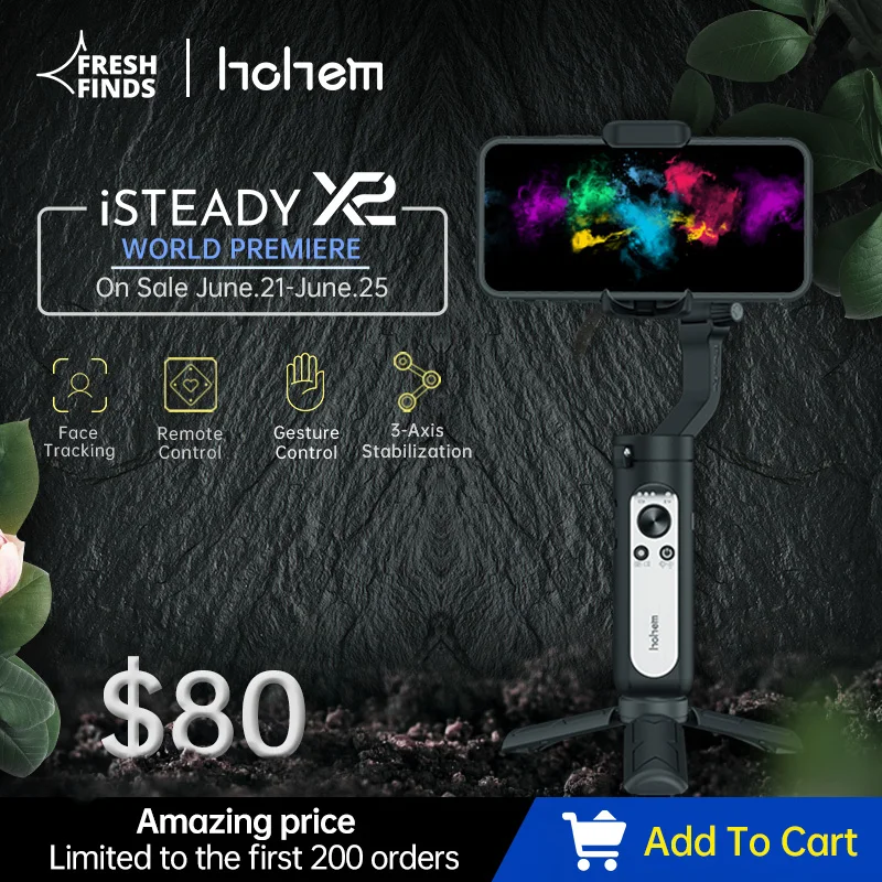 Hohem iSteady X2 шарнирный 3-осевой Ручной Стабилизатор для смартфона iPhone12 11Pro/Max Samsung HUAIWEI