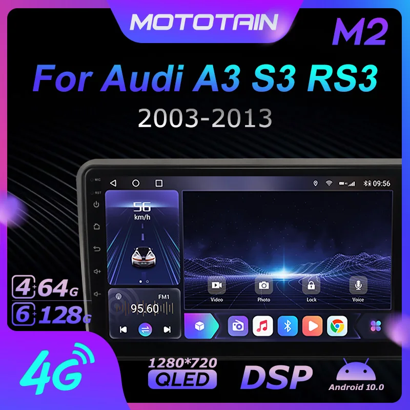 

Mototain 6G+128G Android 10.0 Car Multimedia Radio Player for Audi A3 2 8P S3 2 RS3 1 2011 2012 Auto video Head Unit 4G LTE