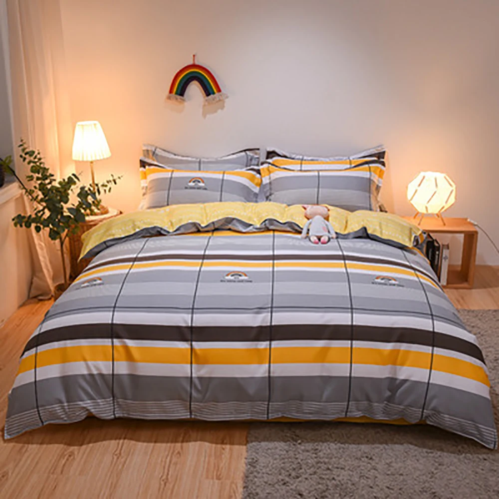 

Bedding 3/4 Pieces Home Textile Pure Cotton Rainbow mood Home Comefortable Soft Bedspreads Quality Quilt Cover Pillowcase