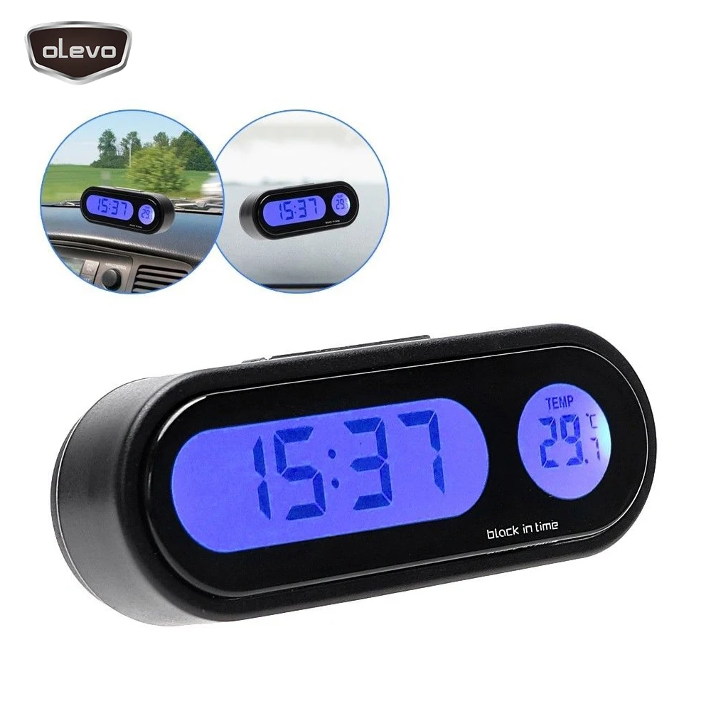 Цифровой автомобильный термометр 2 в 1 приборная панель для автомобильных часов