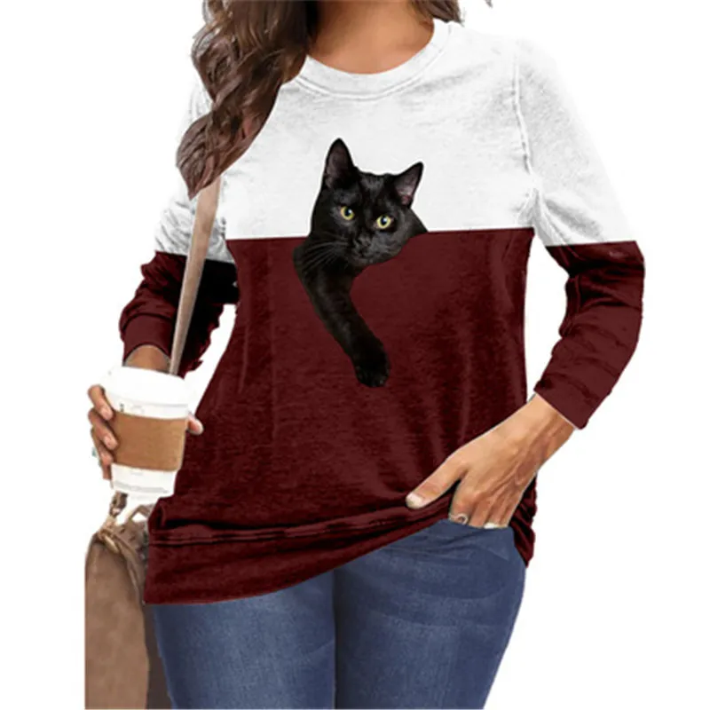 

Женский свободный пуловер с длинным рукавом, размеры до 6XL