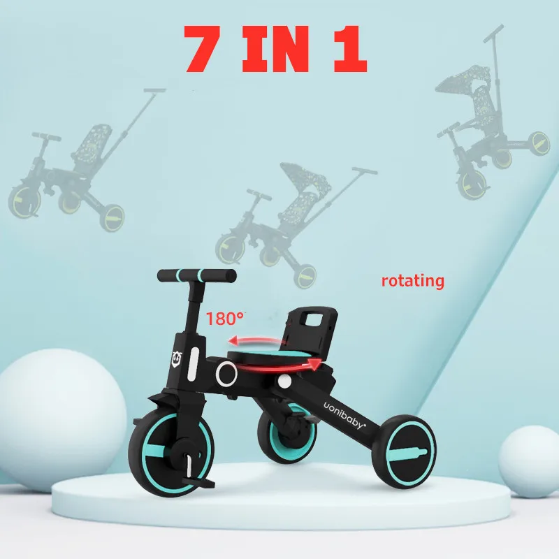 Uonibaby 7 в 1 Детская трехколесная Педальная коляска для малышей переносная дорожная