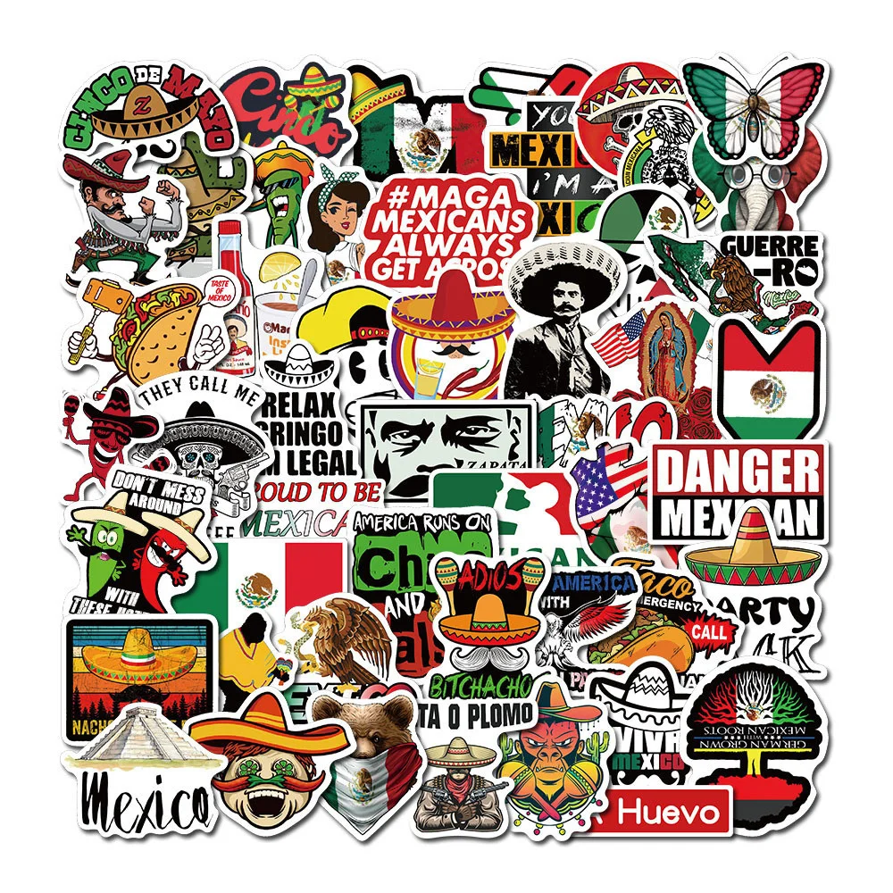 

10/30/50PCS Mexican Style Personalized Graffiti Laptop Luggage Guitar Toy Decoration Sticker Wholesale