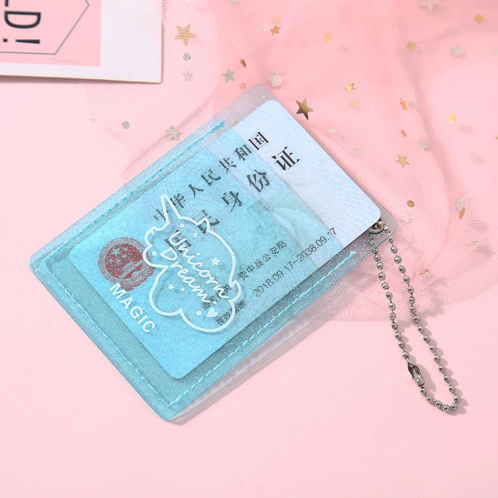 Блестящий Прозрачный чехол для ID кредитных карт женщин паспорта кошелек мини