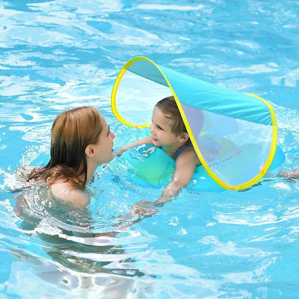 

Children's Sun Shade Swimming Ring 26*5.5*27CM Bear 25-44kg Weight 6P Environmental Protection Air Nozzle Dropshipping