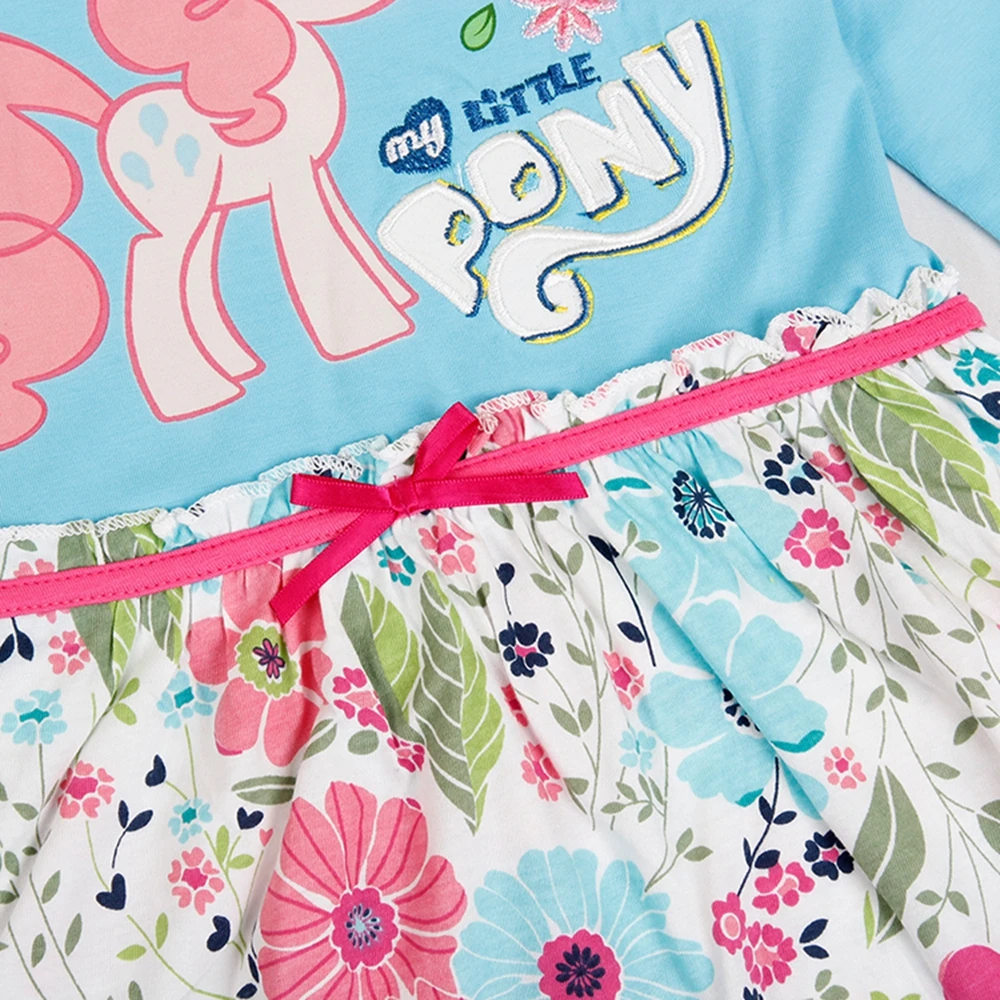 Платье с длинными рукавами для девочек осеннее Хлопковое платье принтом