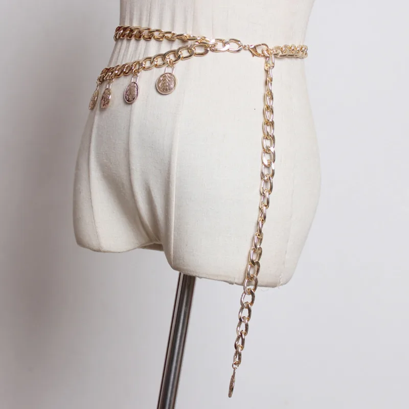 WKOUD EAM Overstate Сексуальная винтажная монета с кисточками цепочка для живота женские