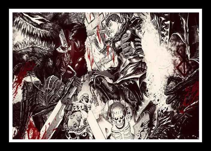 Совершенный JL популярный Kentaro Miura Berserk японское аниме Ретро мультяшный постер