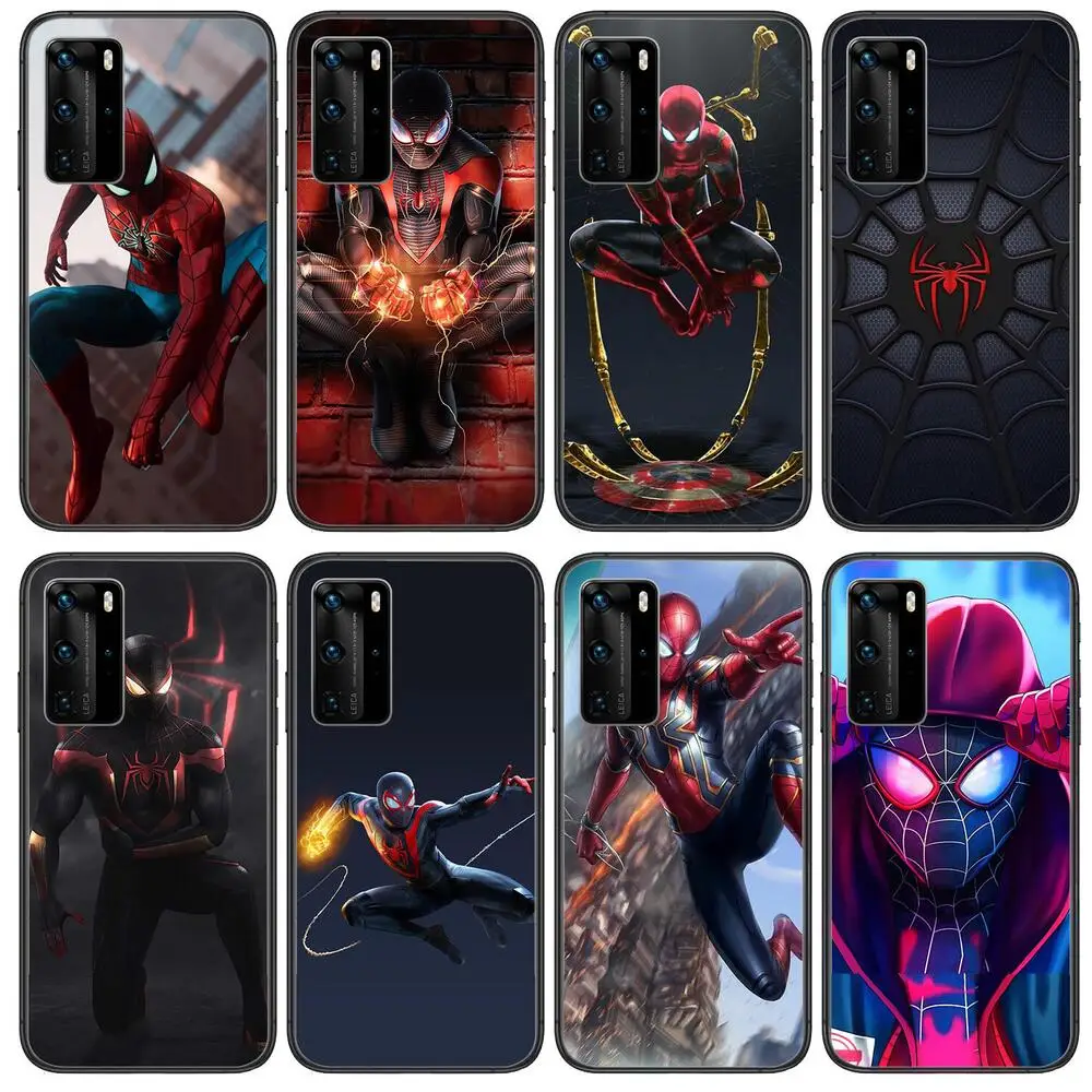 Человек паук мягкий прозрачный чехол для телефона Huawei Honor 20 10 9 8A 7 5T X Pro Lite 5G черный