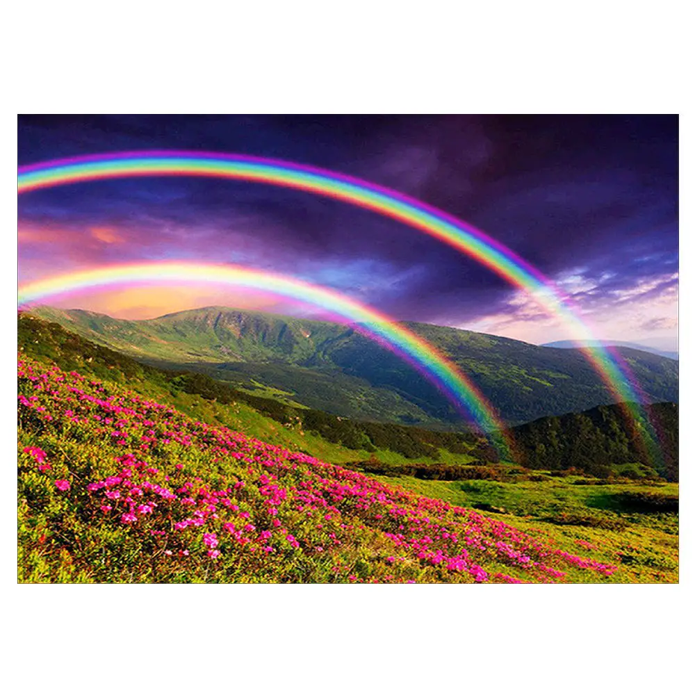 5D DIY квадратная Алмазная картина &quotРадуга горы&quot вышивка крестиком алмазное