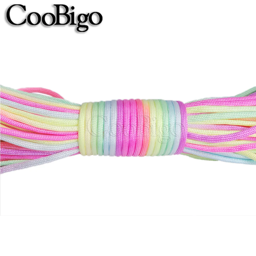 10 футов ~ 550 светлый Радужный Паракорд парашютный шнур 7 нитей сердечник Веревка DIY