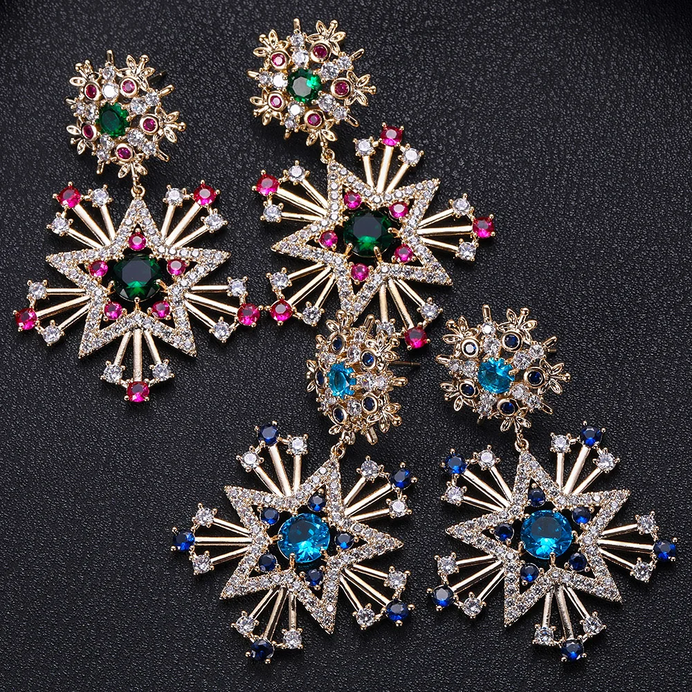 Janekelly Роскошная звезда полный микро кубический циркон Дубай Свадебная вечеринка