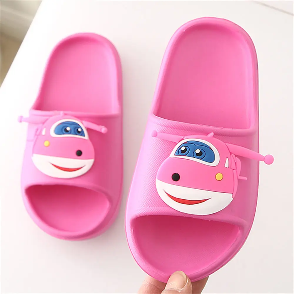 Шлепанцы для мальчиков и девочек мультяшный вертолет садовая домашняя обувь