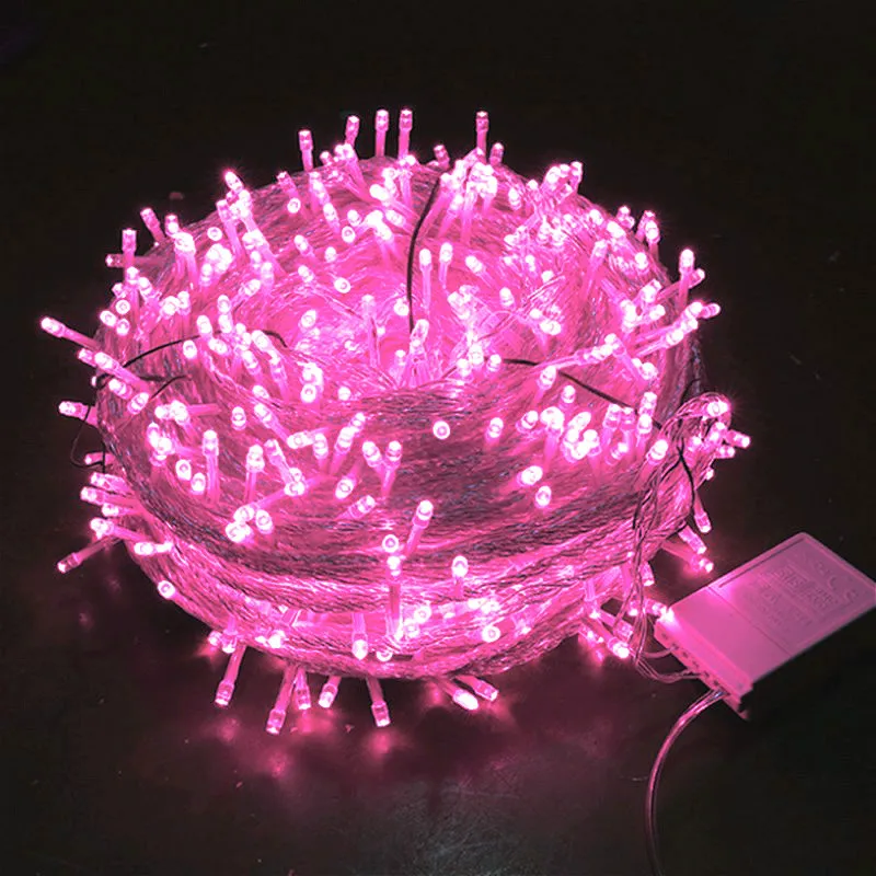 Pink 10 м, 20 м, 30 м, 50 м, 100 м, светодиодный водонепроницаемый фонарь для улицы, 220 В/110 В, Рождественская гирлянда, вечерние, свадебные, праздничные украшения - Испускаемый цвет: Pink