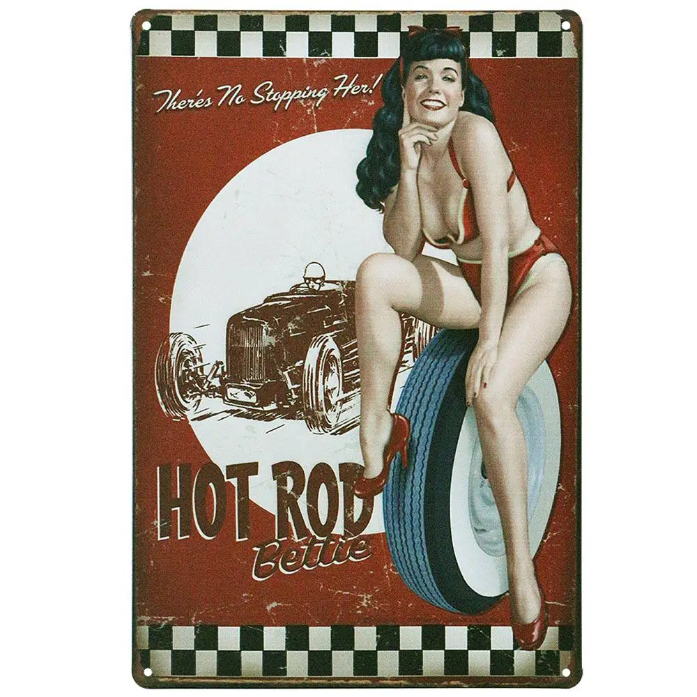 

Retro poster metal tin sign lasting stop gas hot rod car vintage signs decoration man cave plaque Metal Painting Tin Sign Wall