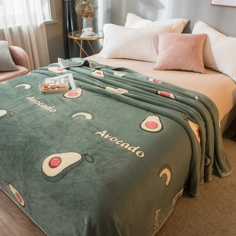 Коралловое флисовое двойное одеяло тонкое офисное фланелевое с кондиционером