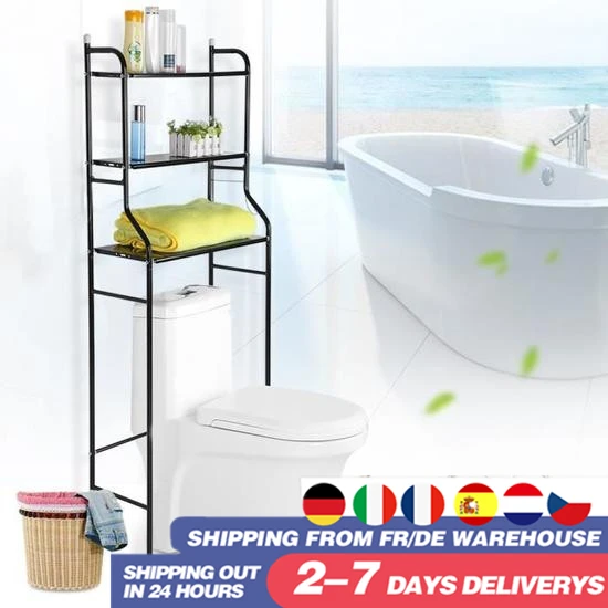 Доставка в Европу Ванная комната полки 3 х уровневая железа Туалет Полотенца