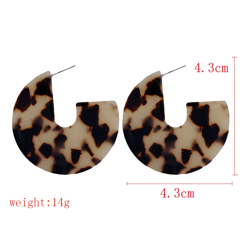 Женские леопардовые серьги M & G акриловые кольца с увеличением модные украшения