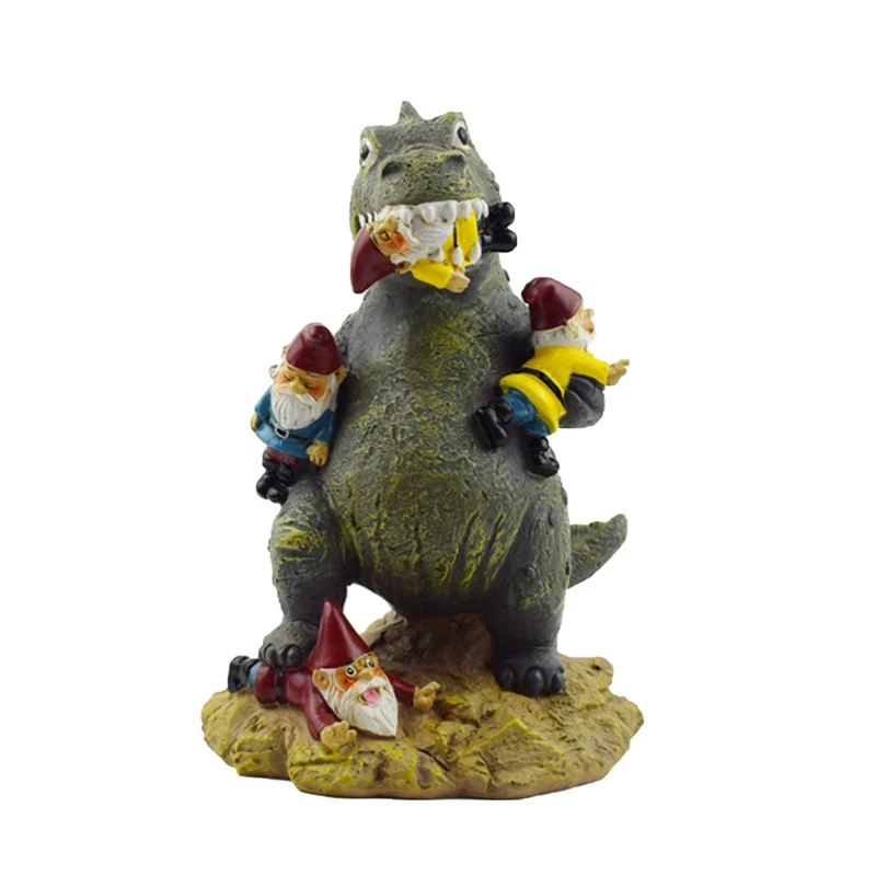 

Dinosaur Eating Gnomes Garden Art Outdoor For Garden Decor Outdoor Garden Ornament Dinosaur Decoration Accessories