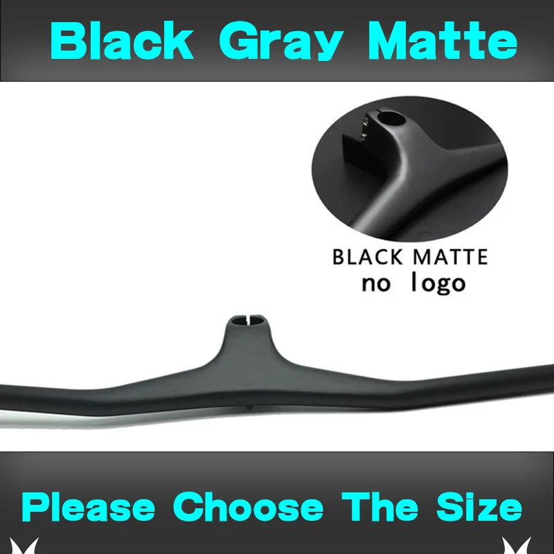 Black Grey Matte ODINZEUS Manillar углеродный MTB велосипедный руль однообразный Интегрированный руль со стволом 3 к черный глянец/матовый углеродный руль - Цвет: Black Grey Matte