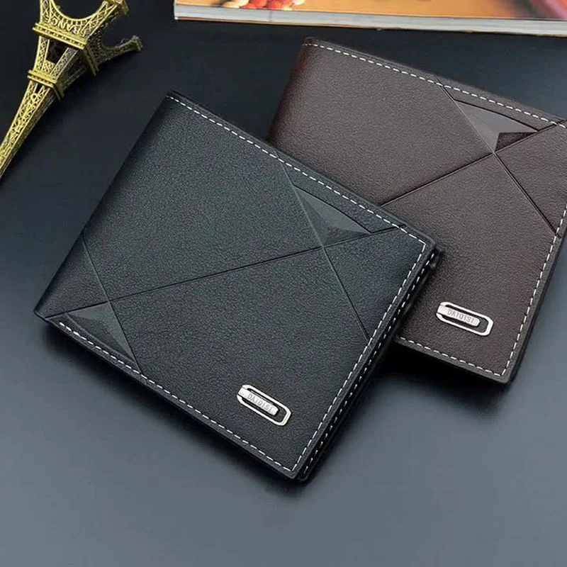 

2021 New Casual Wallet for Men Multi-card Slot Short Fashion Wallet Male Youth Thin Three-fold Soft Wallet Horizontal Coin Purse