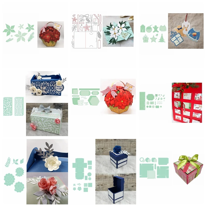 Рождественская тема Подарочная коробка разделочные штампы домик конфетная