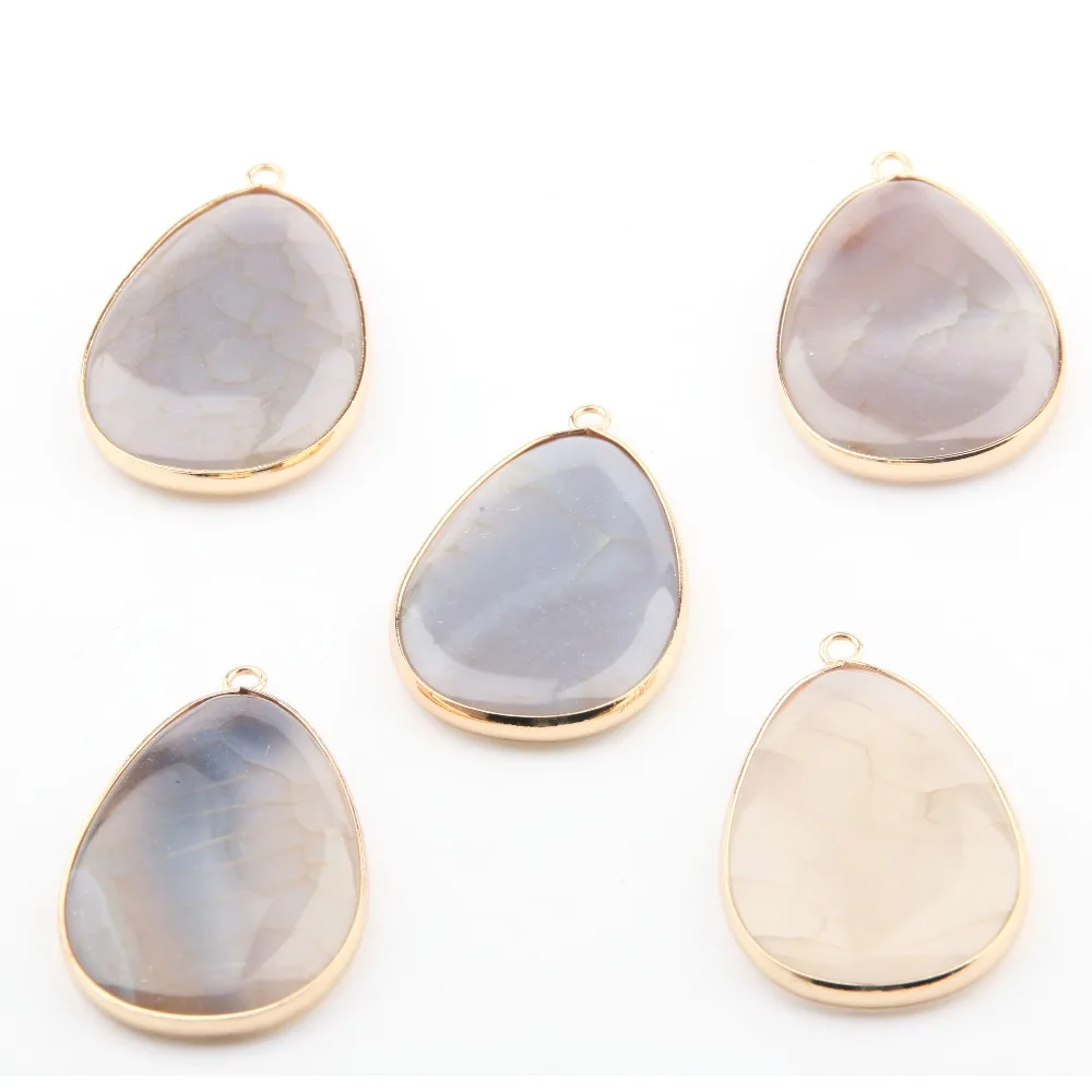 Подвески из натурального камня серые Агаты изысканные аксессуары форма капли