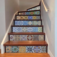 peel and stick tile backsplash stair riser decals diy tile decals mexican traditional talavera waterproof home decor staircase d