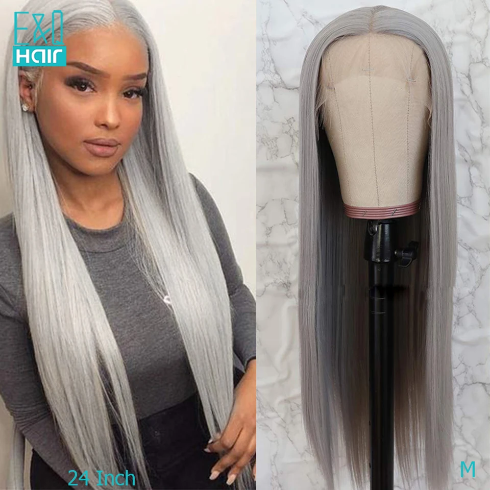 Бразильские серые Человеческие волосы Remy парик прямые 13x4 парики из человеческих
