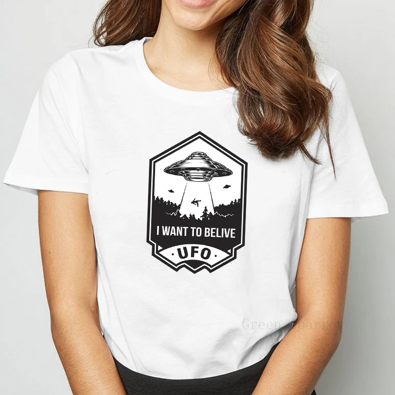 

The new summer girl is fun Get It Loser UFO Extraterrestrial Alien Printed t-shirts Street loose-fitting Harajuku Couple T-shirt