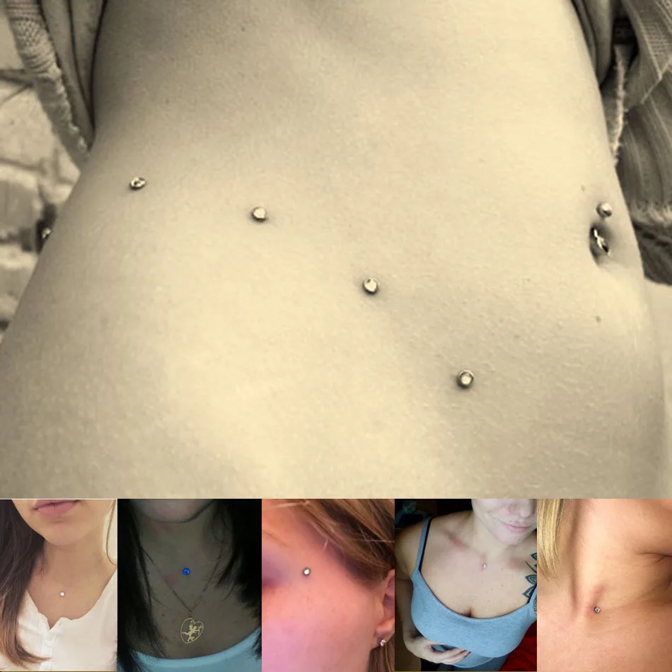 

1PC 100% Titanium G23 Micro Skin Diver Dermal Piercing Body Jewelry Summer Style Top Dermal Anchor Jewelry Pircing Disc