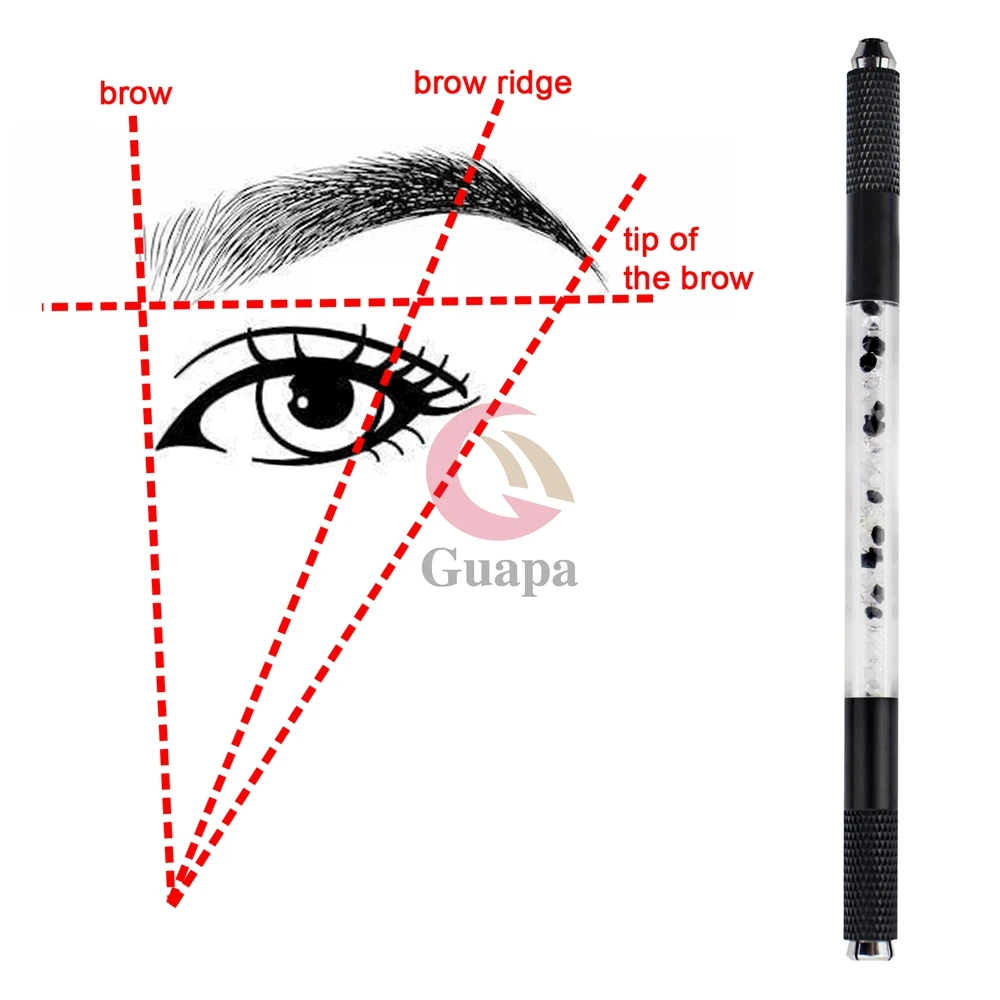 Черный двойной боковой мануального татуажа бровей брови ручная Ручка инструмент