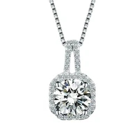 new s925 sterling silver necklace crystal zircon pendant necklace lady strap jewelry gift