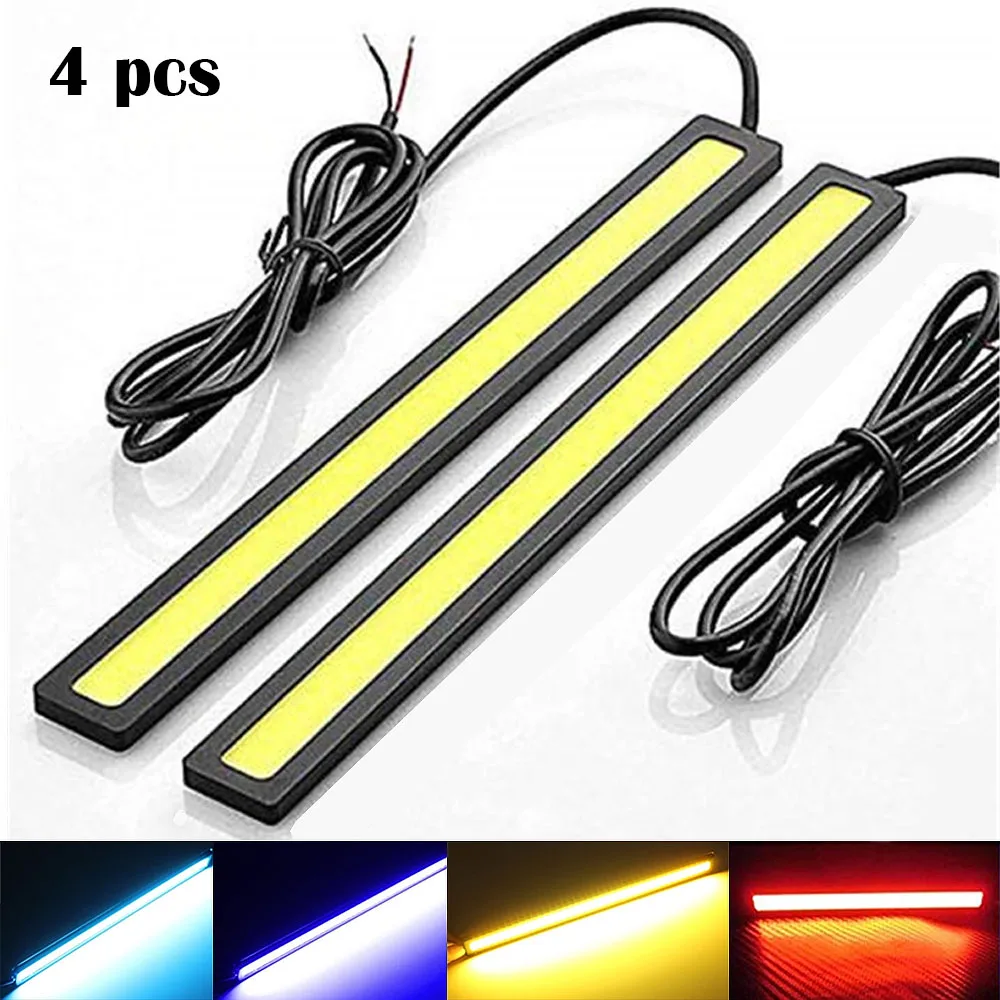 

4 pcs New 17cm LED COB Daytime Running Light Waterproof DC12V Car Light Source Parking Fog Bar Lamp strip