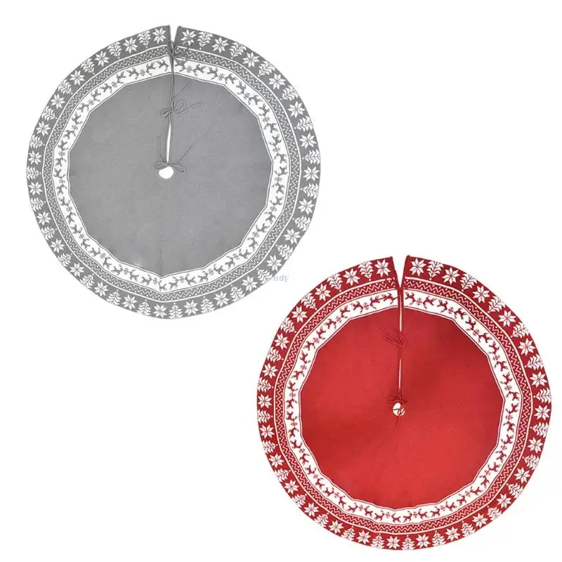 

Юбка на рождественскую елку, снежный цветок, лось, Красный Рождественский коврик для дома, улицы, праздника, вечеринки, товары для дома