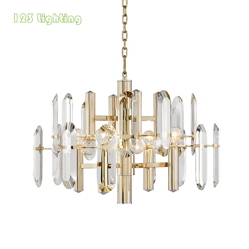 

Современные хрустальные светодиодные люстры, Светильники для гостиной, ресторана, лампа с французским золотом, украшение для дома, подвесн...