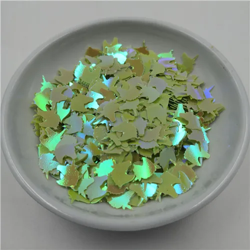 AB green 10 g/ Set Unicorn Glitter AB Colors Loose Sequins for Craft Nail Body Art Painting Wedding Dance Drsee DIY Bags Shoes Decoration - Цвет: AB green