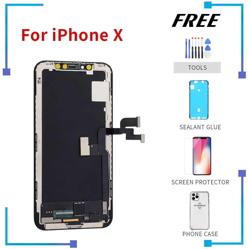 

Best Quality For iphone X OLED XS Max XR 11 TFT With 3D Touch Digitizer Assembly LCD Screen Replacement Display No Dead Pixel
